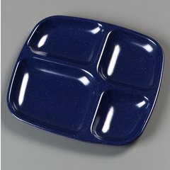 4398635 Essential 4-Compartment Melamine Tray 10.5" x 9.5" - Café Blue