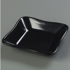 793403 Square Scalloped Dish/Inset 5-1/2" - Black
