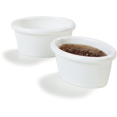 S31002 Melamine Smooth Oval Ramekin 2 oz - White