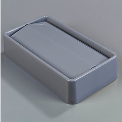 34202423 TrimLine™ Rectangle Swing Top Waste Container Trash Can Lid 15 and 23 Gallon - Gray