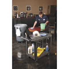 UC194023 2 Shelf Utility Cart 40" x 19" - Gray