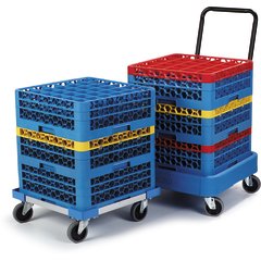 C2220A14 E-Z Glide™ Open Aluminum Dolly Without Handle 20.63" x 20.63" x 6.5" - Carlisle Blue