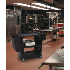 CC203603 Bussing Cart 18" x 36.25" x 38" - Black
