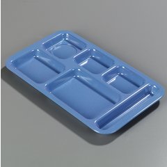 4398392 Right-Hand Space Saver 6-Compartment Melamine Tray 9" x 15" - Sandshade