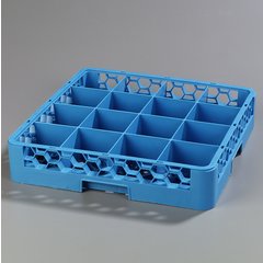 RC1614 OptiClean™ 16-Compartment Divided Tilted Glass Rack 16 Compartment - Carlisle Blue
