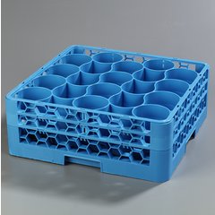 RW2014 OptiClean™ NeWave™ Glass Rack with Integrated Extender 20 Compartment - Carlisle Blue