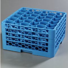 RW30-314 OptiClean™ NeWave™ Glass Rack with 4 Integrated Extenders 30 Compartment - Carlisle Blue