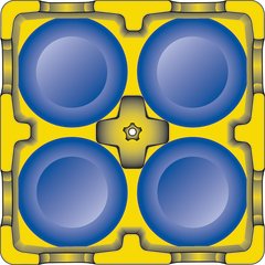 ADS403 Optimizer™ Small Dish Dolly and 4 Adjustable Dividers  - Black