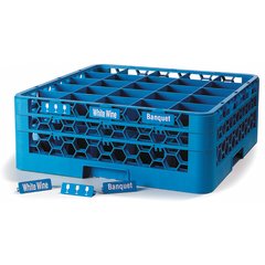 RG16-214 OptiClean™ 16-Compartment Divided Glass Rack with 2 Extenders 7.12" - Carlisle Blue