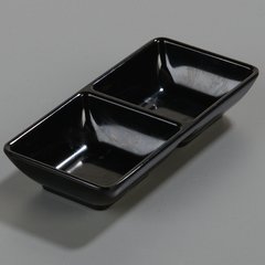 086203 Melamine Double Square Ramekin 2 oz Per Square - Black
