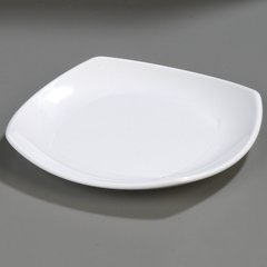 4330602 Melamine Upturned Corner Medium Square Plate 9.5" - White