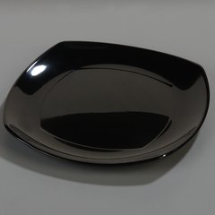 4330603 Melamine Upturned Corner Medium Square Plate 9.5" - Black