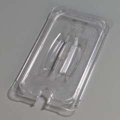 10271U07 StorPlus™ Polycarbonate Notched Handled Universal Lid 1/3 Size - Clear