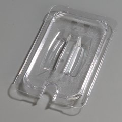 10291U07 StorPlus™ Polycarbonate Notched Handled Universal Lid 1/4 Size - Clear