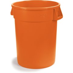 34103224 Bronco™ Round Waste Bin Trash Container 32 Gallon - Orange