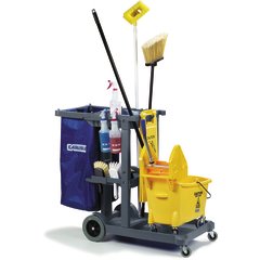 JC1945S23 Short Platform Janitorial Cart  - Gray