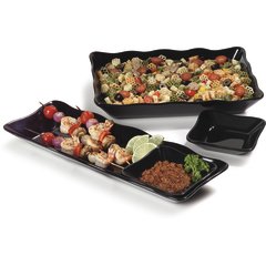 793403 Square Scalloped Dish/Inset 5-1/2" - Black