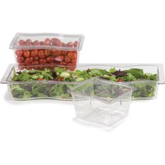 698207 Modular Displayware Half Long Pan Wavy Edge 2-1/2" Deep - Clear