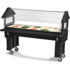 660603 Six Star™ Portable Food Bar with Legs 6' x 2' x 4.2' - Black