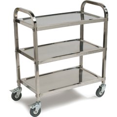 UC4031529 Stainless Steel 3 Shelf Utility Cart 17.5" x 29.5" - Stainless Steel
