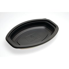 DXMW912PBLK Microwaveable Oval Casserole Container 12oz. (250/cs) - Black
