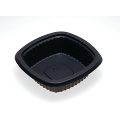 DXMW512PBLK Microwaveable Square Side Dish 12oz. (500/cs) - Black