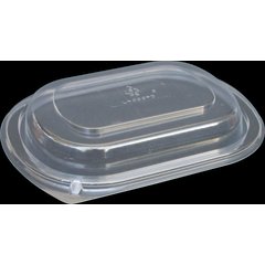 DXL4000PDCLR Dome Lid for Microwaveable Small Entrée Platters (250/cs) - Clear