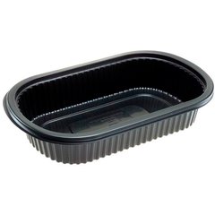 DXMW810PBLK Microwaveable Medium Entrée 32oz. (250/cs) - Black