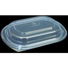 DXL4000PDCLR Dome Lid for Microwaveable Small Entrée Platters (250/cs) - Clear