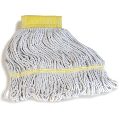 369412B00 Flo-Pac® Small Yellow Band Mop With Looped-End  - White