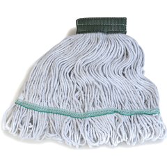369418B00 Flo-Pac® Medium Green Band Mop With Looped-End  - White