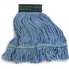 369448B14 Flo-Pac® Medium Looped-End Mop With Green Band  - Blue