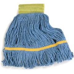 369442B14 Flo-Pac® Small Looped-End Mop With Yellow Band  - Blue