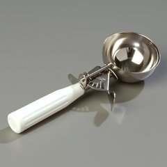 60300-6 Stainless Steel Disher Scoop #6 Size 4.7 oz - White