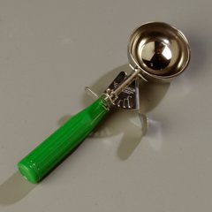 60300-12 Stainless Steel Disher Scoop #12 Size 3.3 oz - Green