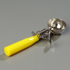 60300-20 Stainless Steel Disher Scoop #20 Size 2 oz - Yellow