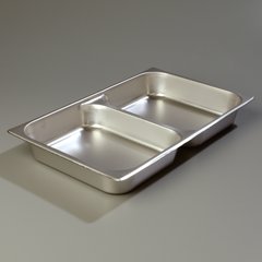 607002D DuraPan™ Stainless Steel Divided Steam Table Hotel Pan Full-Size, 2.5" Deep