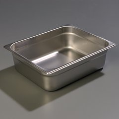 607124 DuraPan™ Light Gauge Stainless Steel Steam Table Hotel Pan 1/2 Size, 4" Deep
