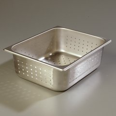 607124P DuraPan™ Light Gauge Stainless Steel Perforated Steam Table Hotel Pan 1/2 Size, 4" Deep