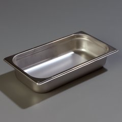 607132 DuraPan™ Light Gauge Stainless Steel Steam Table Hotel Pan 1/3 Size, 2.5" Deep