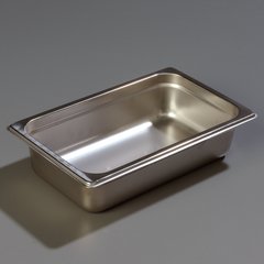 607142 DuraPan™ Light Gauge Stainless Steel Steam Table Hotel Pan 1/4 Size, 2.5" Deep