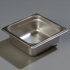 607162 DuraPan™ Light Gauge Stainless Steel Steam Table Hotel Pan 1/6 Size, 2.5" Deep