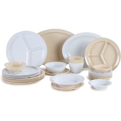 KL10202 Kingline™ Melamine 3-Compartment Plate 10" - White