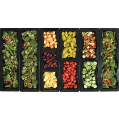 698207 Modular Displayware Half Long Pan Wavy Edge 2-1/2" Deep - Clear