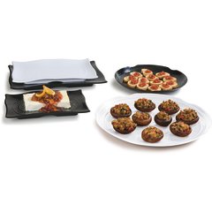 4452003 Terra™ Rectangular Textured Platter 13.5 x 9.25 - Black