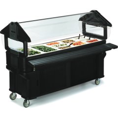 661103 Six Star™ Portable Food Bar with Storage and Legs 6' x 2' x 4.2' - Black
