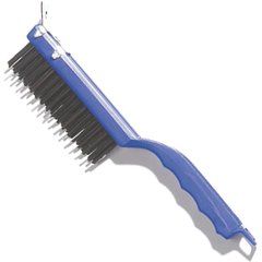 4067100 Sparta® Scratch Brush and Scraper with  Carbon Steel Bristles 11.38" - Blue