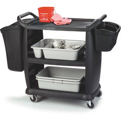 CC203603 Bussing Cart 18" x 36.25" x 38" - Black