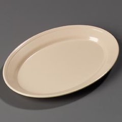 4356025 Dallas Ware® Melamine Oval Platter Tray 12" x 8.5" - Tan