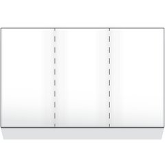 DX6SM0010000 Blank Laser-Compatible Sheets, Two 8-1/2" perf (3 panel) Unprinted, Both Sides 8-1/2"x14" (2000/cs) - White